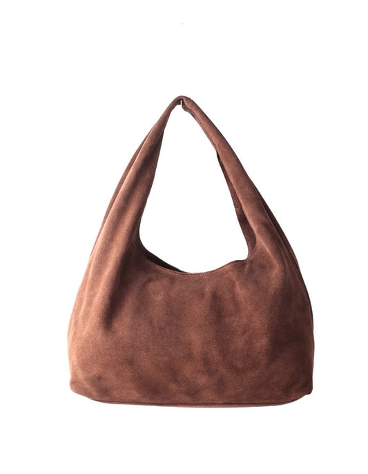 100% Suede handtas Mona Bruin