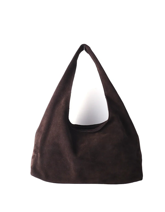 100% Suede handtas Mona Koffie