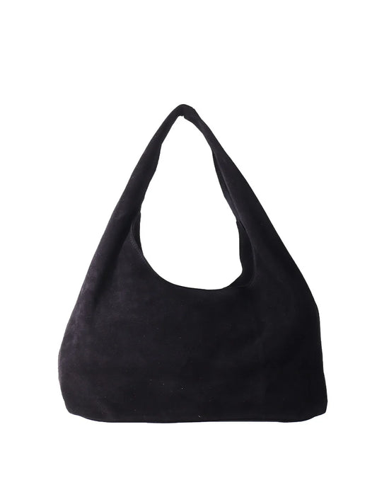 100% Suede handtas Mona zwart