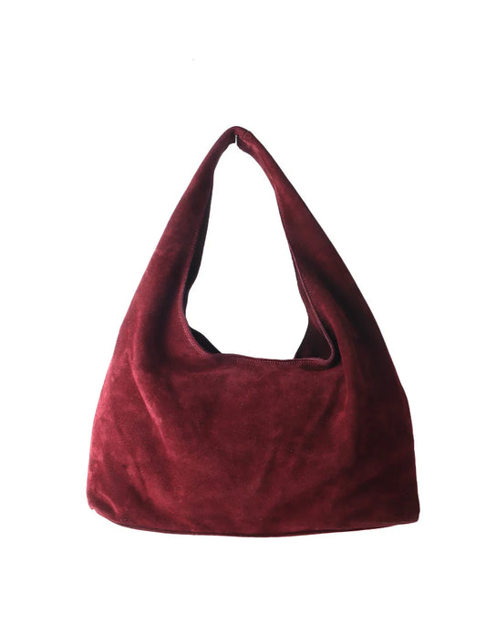 100% Suede handtas Mona Burgundy