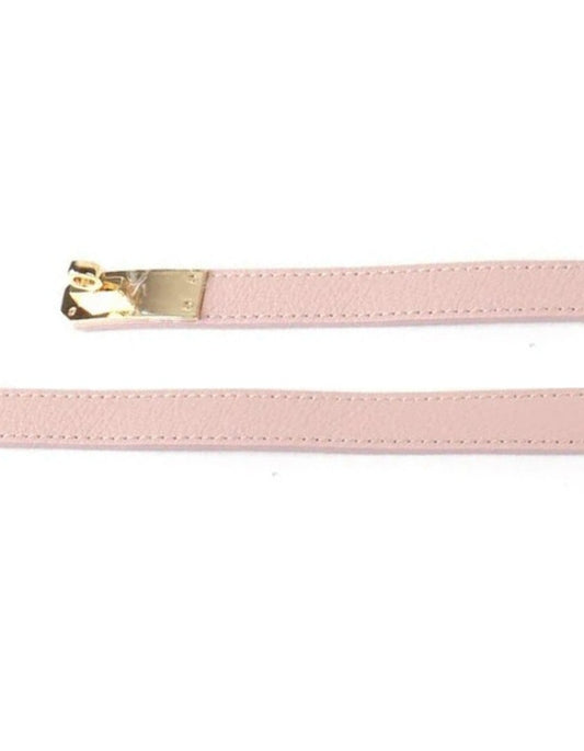 100% leren riem Claire licht roze
