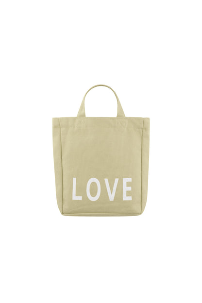 Canvas tas Love beige klein
