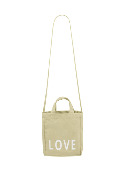 Canvas tas Love beige klein
