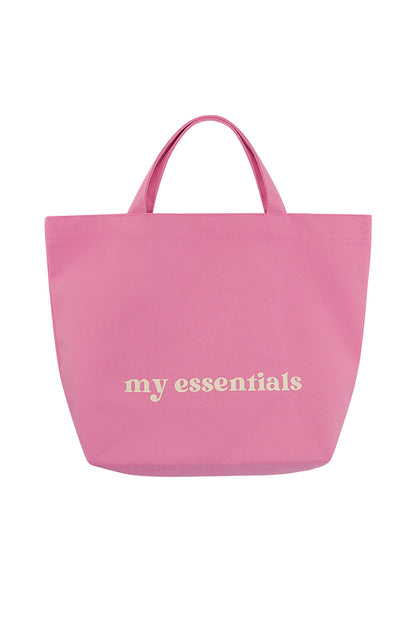 Canvas shopper My essentials groot roze