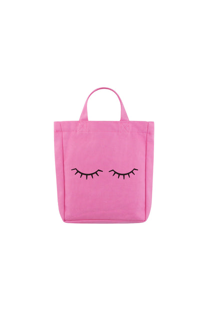 Canvas tas wimpers roze klein