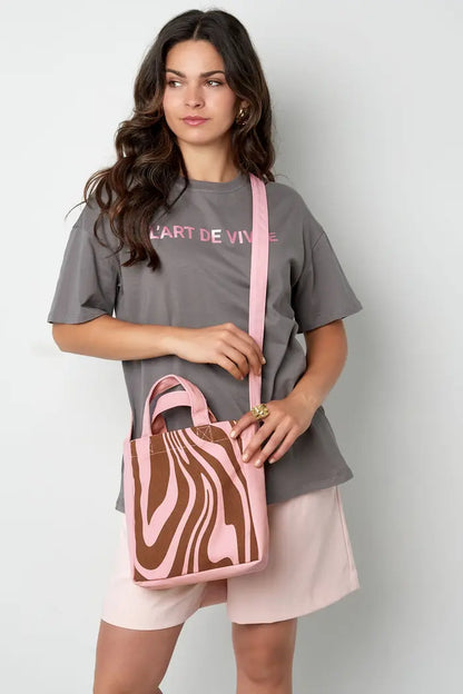 Canvas tas zebra klein